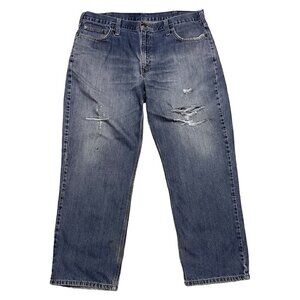 Carhartt Relaxed Fit Ripped & Distressed Designer Denim Pants Jeans Mens 38x30
